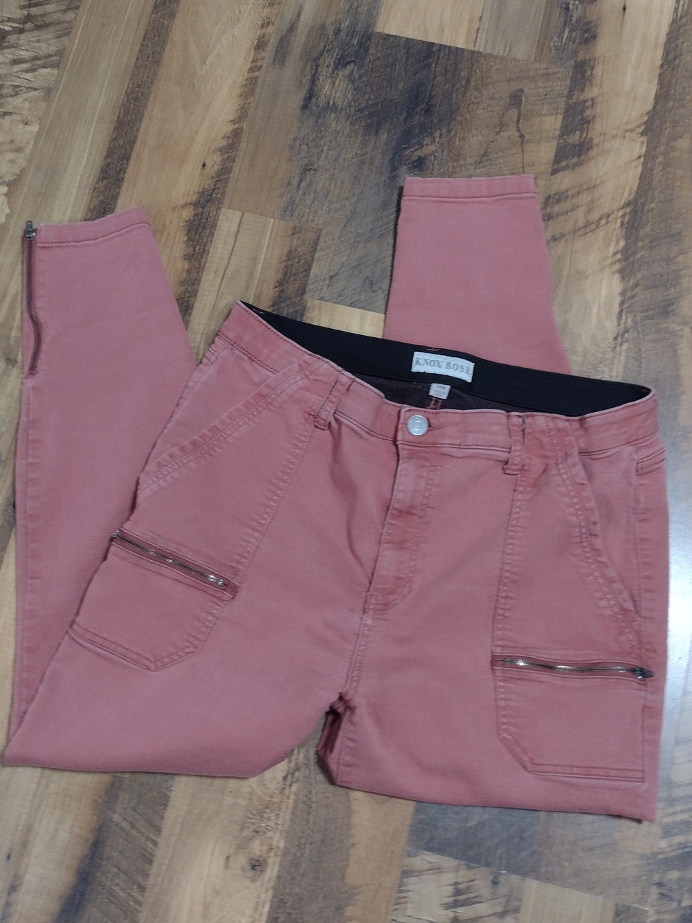 Knox Rose Dusty Rose Skinny Cargo Jeans Size 14 Y2K